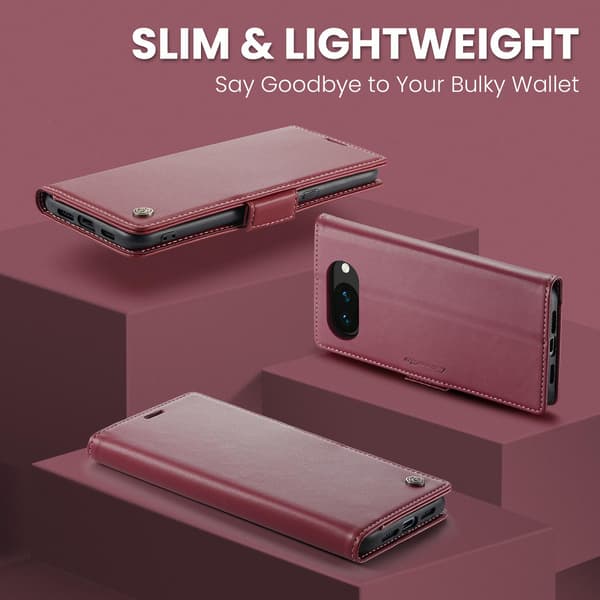 CASEME Til Google Pixel 10a RFID Blokerende Pungcover Red