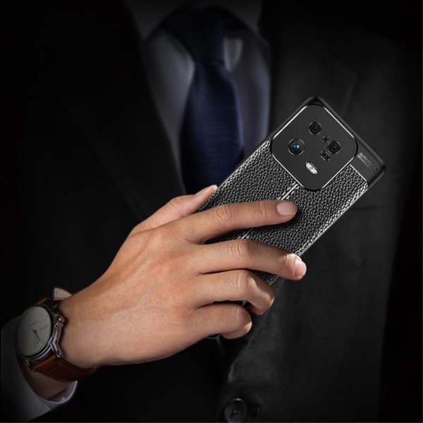 Telefontaske til Xiaomi 13 Pro 5G TPU Cover Litchi Texture Shell - Sort Black