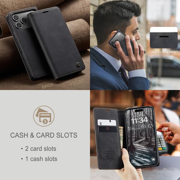 CASEME Retro lompakkokotelo iPhone Air Black