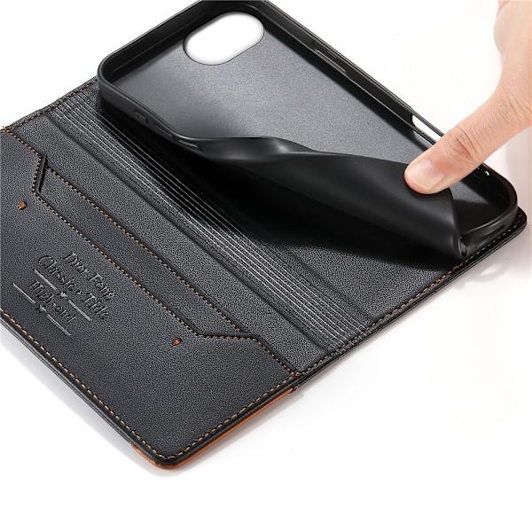 DIERFENG För iPhone 17e / 16e Plånboksfodral RFID Skydd Stativ - Svart Svart
