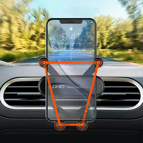 Mobilholder til bilen – 4-punkts tyngdekraftsholder med 360° rotation (til ventilationsrist) Black