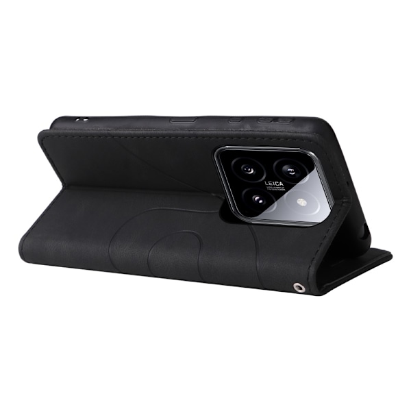 Til Xiaomi 14 KT-serie-1 dobbeltfarve tegnebog Black