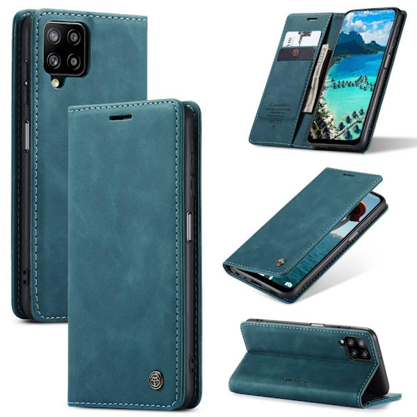 CASEME Retro Pung Taske til Samsung Galaxy A12 - Blå Blue