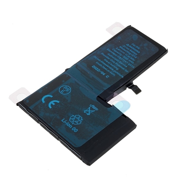Til iPhone X 3.81V 3000mAh Li-ion-batteri med tape-klistermærke Black
