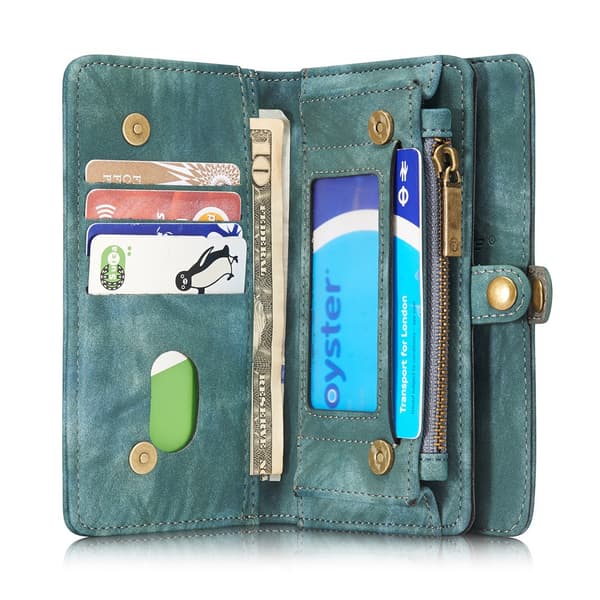 CASEME Till iPhone 7 Plus / 8 Plus Retro Split läder plånboksfodral Blå