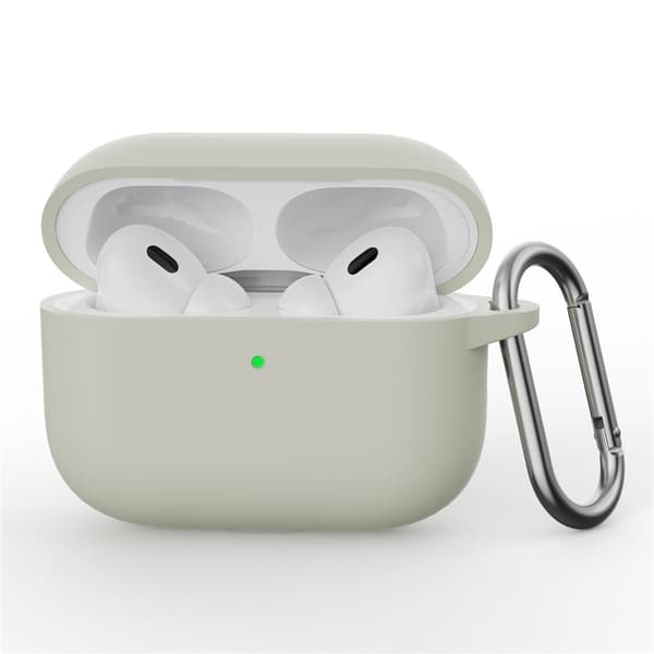 Til AirPods Pro 3 Silikondeksel Integrert Bluetooth-øretelefondeksel med krok - Antikk hvit White