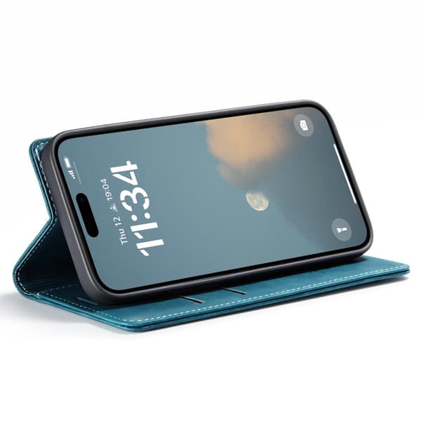 CASEME Retro lompakkokotelo iPhone 16 Blue