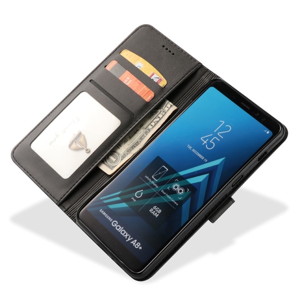 LC.IMEEKE Wallet Case till Samsung Galaxy A8 (2018) - Svart Svart