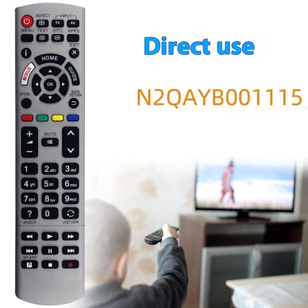 Fjärrkontroll Ersättning för N2QAYB001115 För Panasonic TV Svart