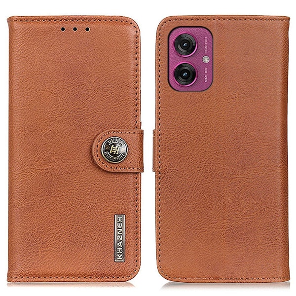 KHAZNEH Motorola Moto G55 Plånboksfodral - Brun Brun
