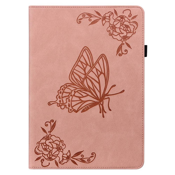 Apple iPad 10.9 2022 Vikbart fodral korthållare Fjäril - Rosa Rosa