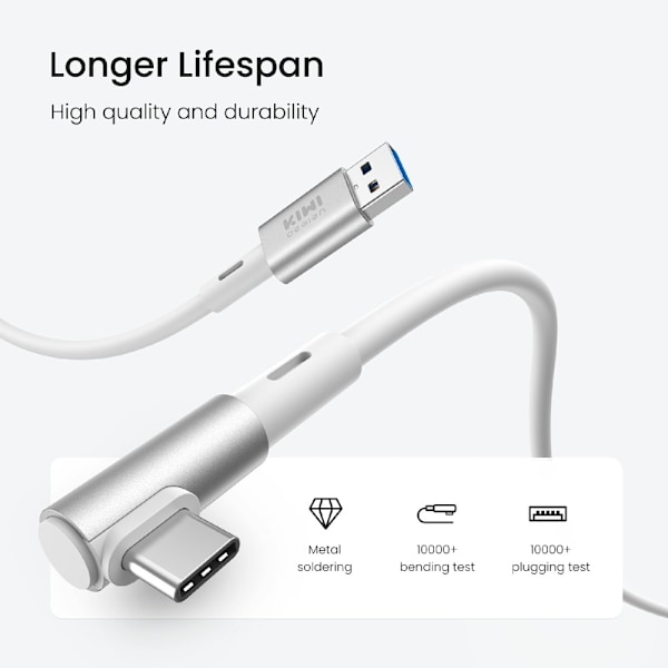 QC-8.5 5 m länkkabel för Meta Quest 3 3S PICO 4 VR Headset USB 3.0 hög hastighet Vit