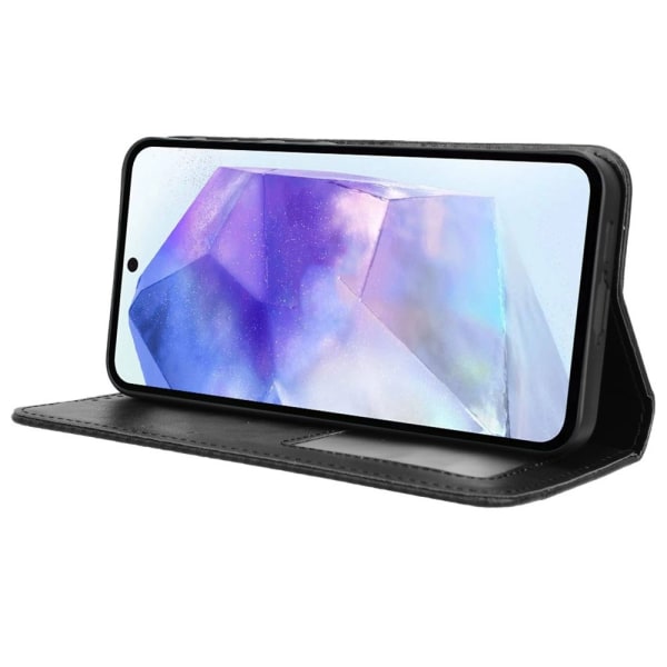 Wallet Stand Flip-telefonetui til Samsung Galaxy A55 5G Black