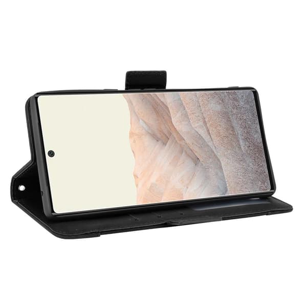 Google Pixel 6 Telefontegnebog Stand Beskyttelsesetui - Sort Black