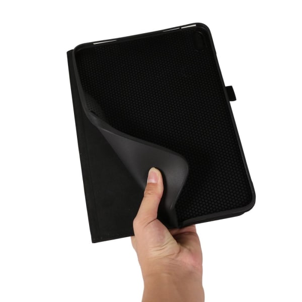 Apple iPad 10.9 2022 Vikbart fodral korthållare Tygtextur - Svar Svart