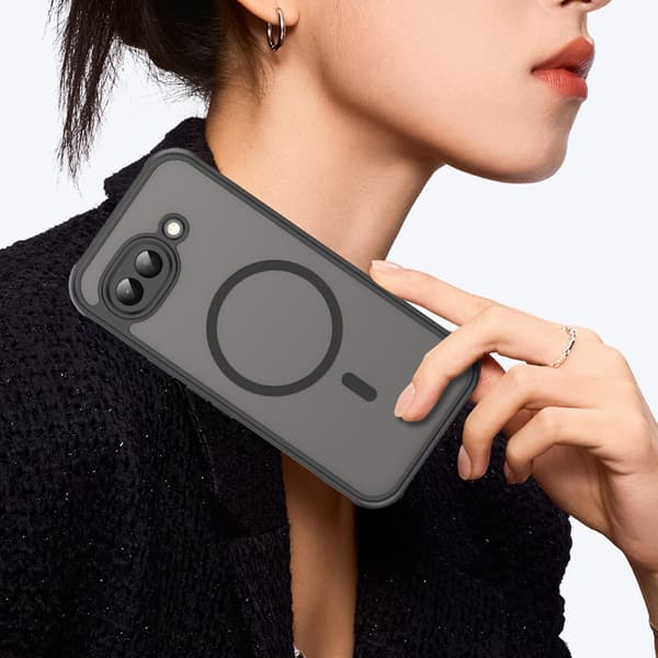 WANLONFENG magnetiskt mobilskal med skärmskydd till Google Pixel 10a Svart