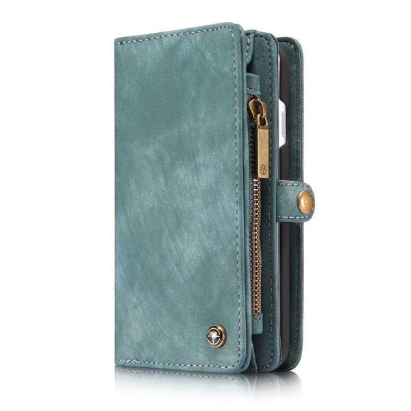 CASEME iPhone 7/8 Plus Retro Split läder plånboksfodral Blue