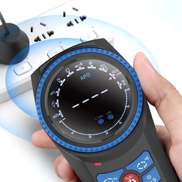 SUNSHINE Roterende Multimeter Auto Range Håndholdt Spændingsmodstand Kontinuitetstester Black