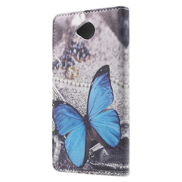 Microsoft Lumia 650 Plånboksfodral - Blue Butterfly Svart