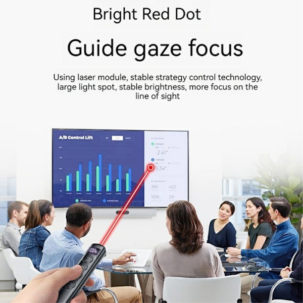 Remote Laser Pointer Powerpoint Office -esityssivun kääntäminen napsauttajaa Black