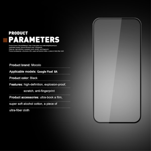 MOCOLO til Google Pixel 8a Härdat Glas Heltäckande Transparent