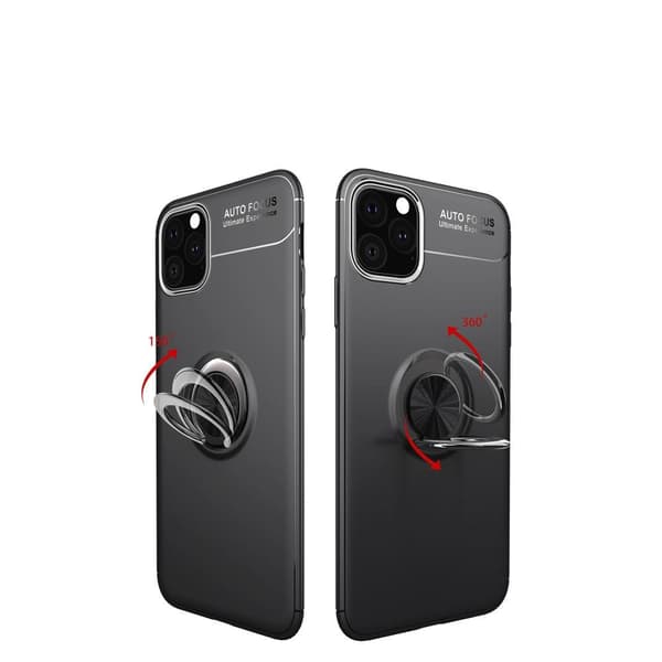 iPhone 11 skal med Finger Ring och inbyggd plåt - Svart Svart