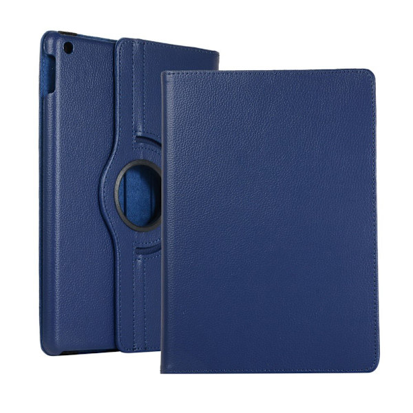 Apple iPad 10.2 2021/2020/2019 Litchi Texture Etui - Mørkeblå Blue