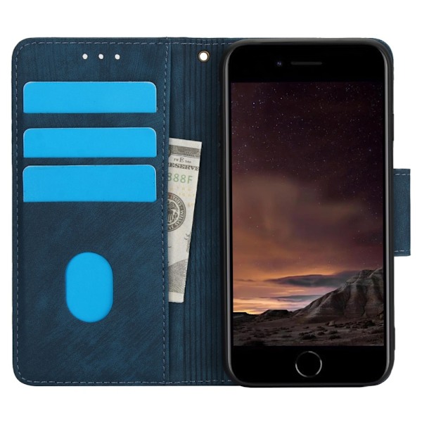 Til iPhone 17e / 16e Etui Sommerfugl Blomst Ridsefast Telefoncover Blue