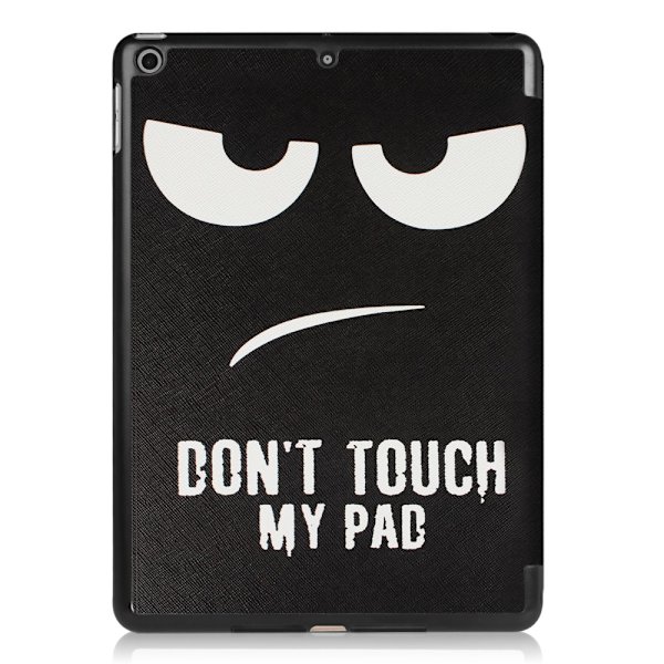 iPad 9.7" (2017) Slim fit tri-fold fodral - Do Not Touch My Pad Svart