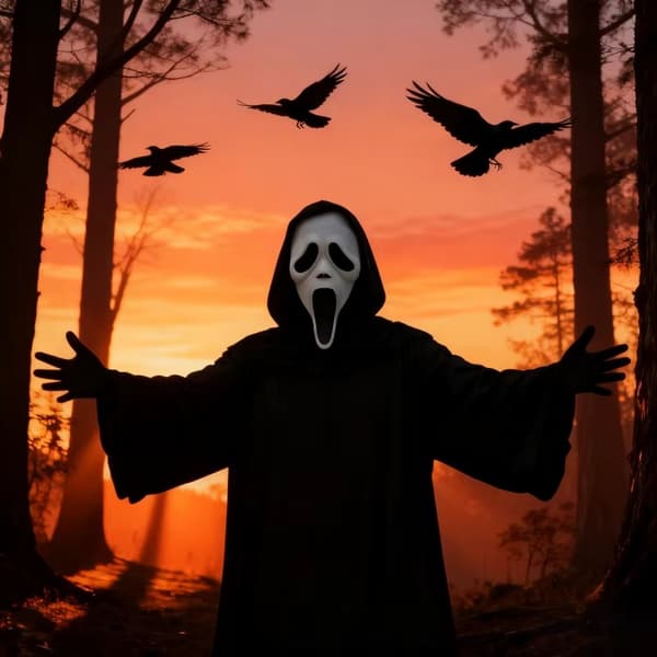 Eksklusiv GhostFace Scream Mask Masquerade Maskerademaske i blødt materiale inklusive kniv Black