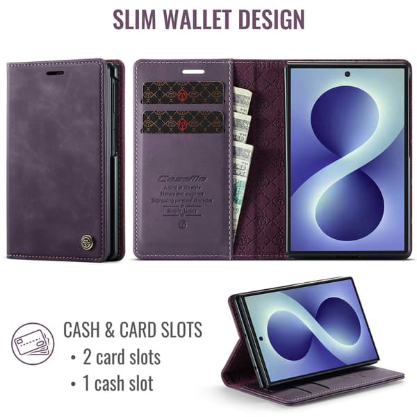 CASEME Telefonplånboksfodral till Samsung Galaxy Z Fold8 Lila