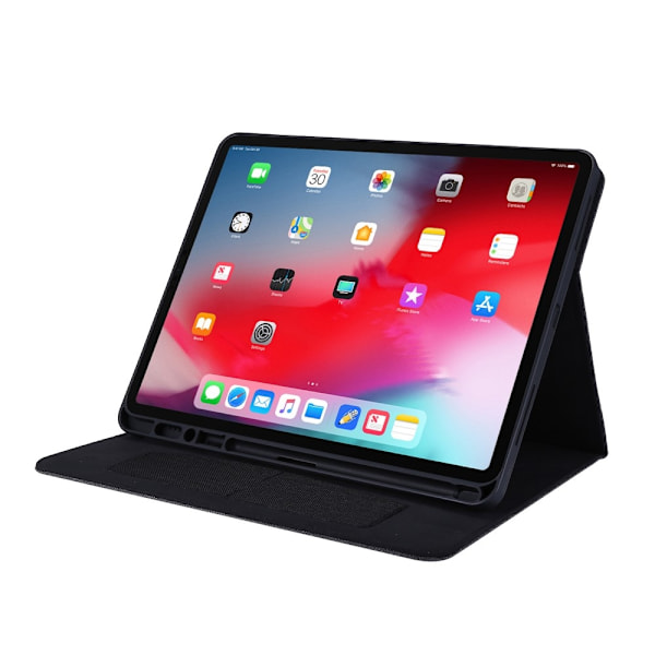 Till iPad Air 13 (2024) Vikbart fodral korthållare Tygtextur - Svart Svart
