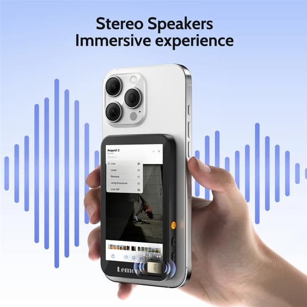 Smarttelefon Selfie Skjermspeiling Magnetisk Bakskjerm Livestreaming Bluetooth Black