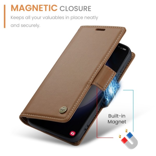 CASEME Retro Lompakkokotelo Samsung Galaxy S24 Brown