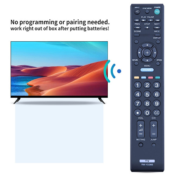 Fjernkontrollerstatning for RM-YD065 For Sony TV Black