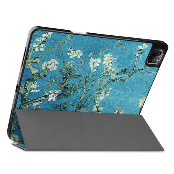 iPad Pro 12.9" 2021 Slim Fit Trefoldbart deksel - Blomst Green