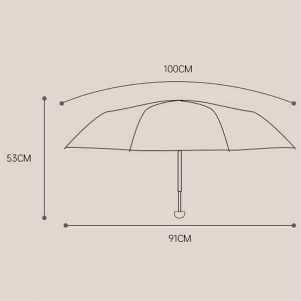 Stabil paraply Anti - UV foldbar Kompakt med kapseletui Black