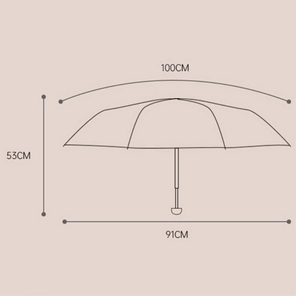 Stabilt Paraply Anti-UV fällbart Kompakt med kapselfodral Svart