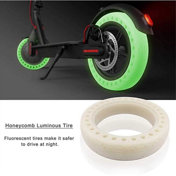 Natfluorescerende gummidæk til Xiaomi Mijia M365 elektrisk scooter 2stk Green