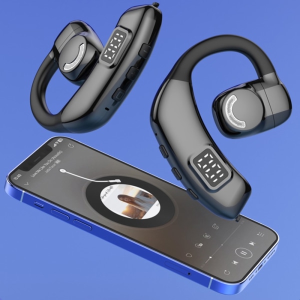 Bluetooth 5.4 Single in-Ear hovedtelefoner trådløs krog - Hvid White