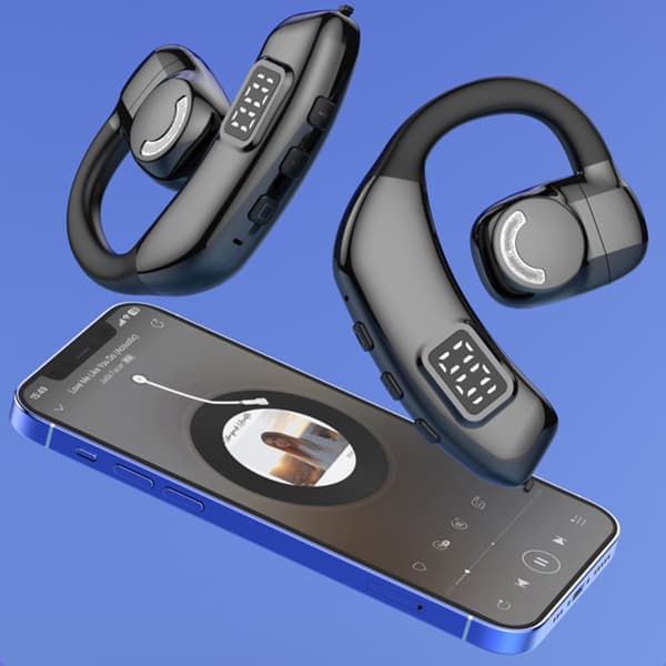 Bluetooth 5.4 Single in - Ear hovedtelefoner trådløs krog - Hvid White