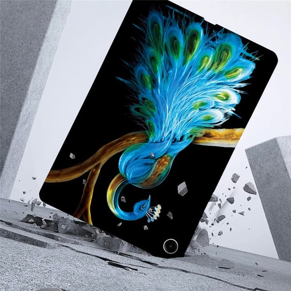 Til Samsung Galaxy Tab A11+ Etui Mønstertryk Slankt TPU Beskyttende Tablet Etui Peacock Multicolor