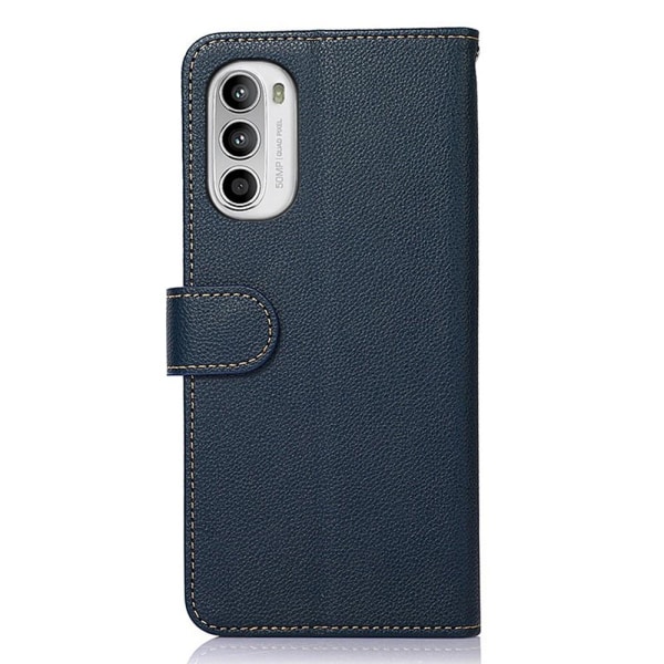 KHAZNEH Motorola Moto G52 Plånboksfodral - Blå/Brun Blå