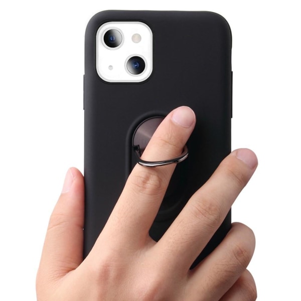 iPhone 13 Mini Finger Ring TPU Hybrid Cover Kickstand Black