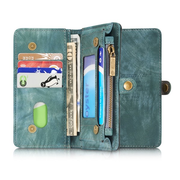 CASEME iPhone 7/8 Plus Retro Split läder plånboksfodral Blue