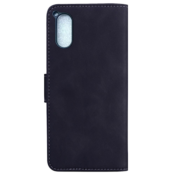 Til Sony Xperia 5 V Solid Farve Pung Beskyttende Telefon Etui Black