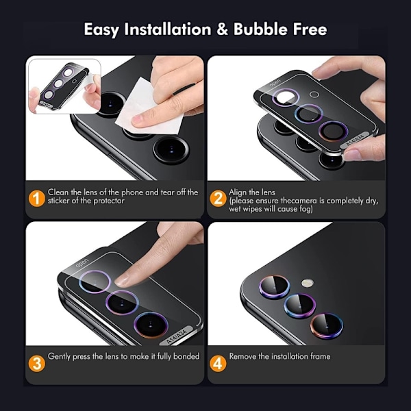 For Samsung Galaxy S25+ Kameralinsebeskytter ENKAY Metallring Linsefilm Black