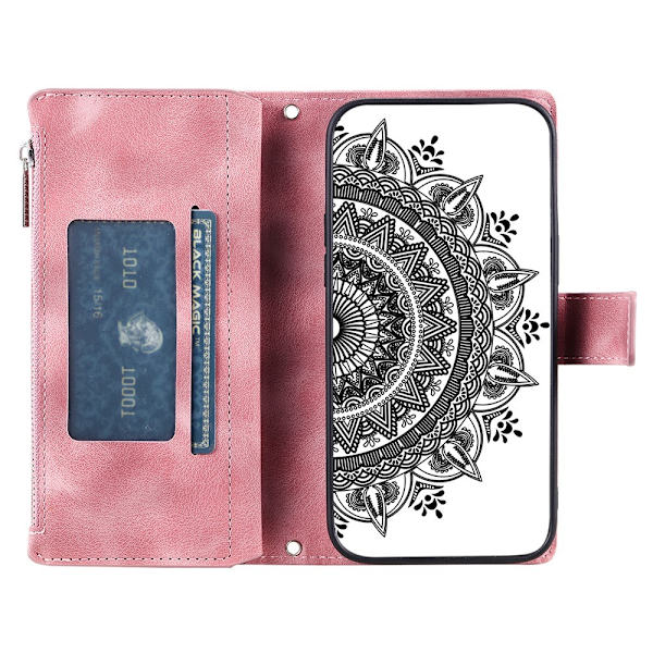 Til Google Pixel 10 Pro / 10 / 9 Pro / 9 tegnebogscover Cover Shell Mandala Blomstermønster Pink