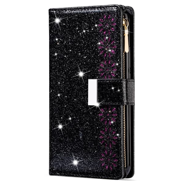 For Samsung Galaxy A26 5G Etui Stjernehimmel Gravert Lommebokdeksel Black