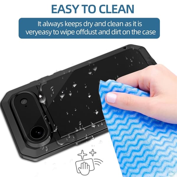 Heavy Duty Robust Hybrid Cover Shell + hærdet glas til iPhone Air Black
